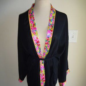 Vintage Black Womens Roxanne Swimsuits Bra Sized Cover Up & Tie S Beach Pool